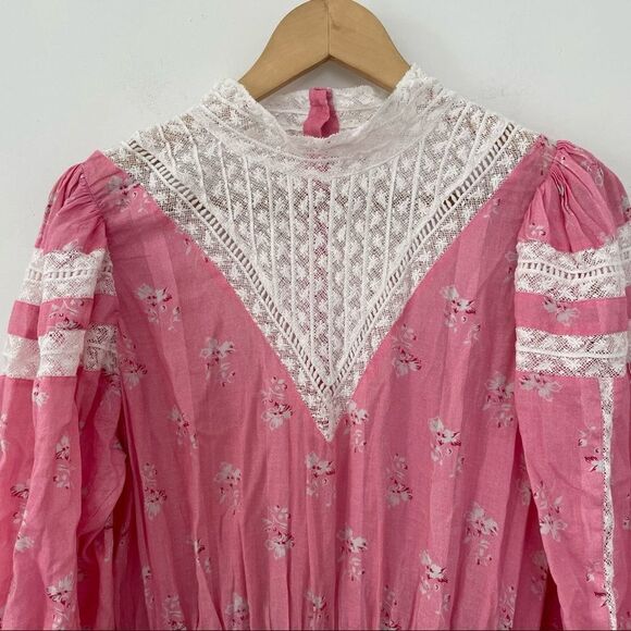 LOVESHACKFANCY Viola Dress in Pink - Picture 4 of 12